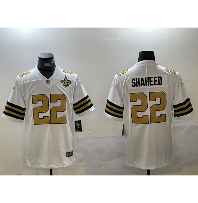 Men's New Orleans Saints #22 Rashid Shaheed Limited White With Team Vapor Stitched Jersey