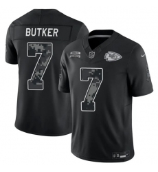 Men's Kansas City Chiefs #7 Harrison Butker Black 2026 F.U.S.E. Salute to Service Limited Football Stitched Jersey
