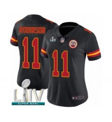 Women's Kansas City Chiefs #11 Demarcus Robinson Limited Black Rush Vapor Untouchable Super Bowl LIV Bound Football Jersey