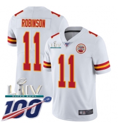 Youth Kansas City Chiefs #11 Demarcus Robinson White Super Bowl LIV 2020 Stitched Vapor Untouchable Limited Jersey