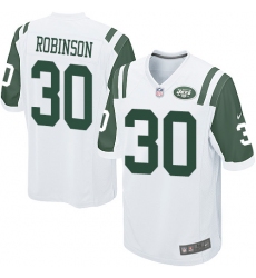 Men's Nike New York Jets #30 Rashard Robinson Game White NFL Jersey