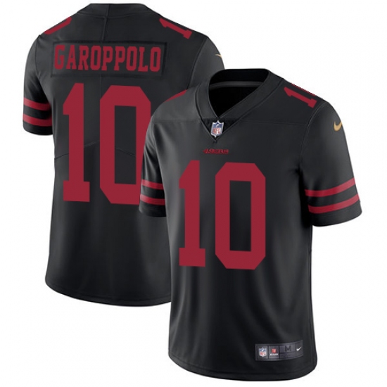 Men's Nike San Francisco 49ers #10 Jimmy Garoppolo Black Vapor Untouchable Limited Player NFL Jersey