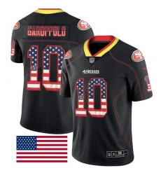 Men's Nike San Francisco 49ers #10 Jimmy Garoppolo Limited Black Rush USA Flag NFL Jersey
