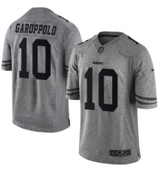 Men's Nike San Francisco 49ers #10 Jimmy Garoppolo Limited Gray Gridiron NFL Jersey