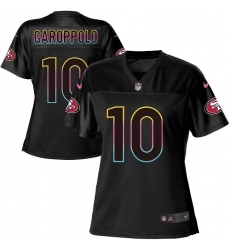 Women's Nike San Francisco 49ers #10 Jimmy Garoppolo Game Black Fashion NFL Jersey