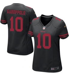 Women's Nike San Francisco 49ers #10 Jimmy Garoppolo Game Black NFL Jersey