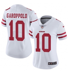Women's Nike San Francisco 49ers #10 Jimmy Garoppolo White Vapor Untouchable Elite Player NFL Jersey