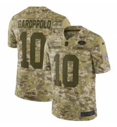 Youth Nike San Francisco 49ers #10 Jimmy Garoppolo Limited Camo 2018 Salute to Service NFL Jersey