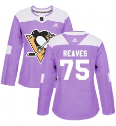 Women's Adidas Pittsburgh Penguins #75 Ryan Reaves Authentic Purple Fights Cancer Practice NHL Jersey