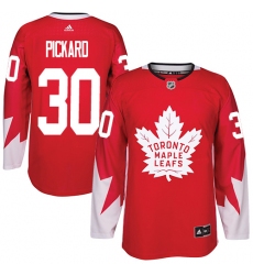 Men's Adidas Toronto Maple Leafs #30 Calvin Pickard Authentic Red Alternate NHL Jersey