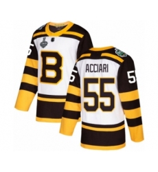 Youth Boston Bruins #55 Noel Acciari Authentic White Winter Classic 2019 Stanley Cup Final Bound Hockey Jersey