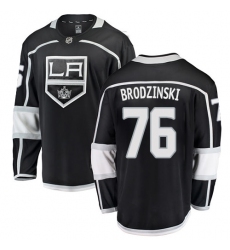 Youth Los Angeles Kings #76 Jonny Brodzinski Authentic Black Home Fanatics Branded Breakaway NHL Jersey