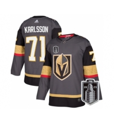 Men's Vegas Golden Knights #71 William Karlsson Gray 2023 Stanley Cup Final Stitched Jersey