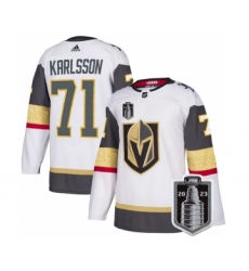 Men's Vegas Golden Knights #71 William Karlsson White 2023 Stanley Cup Final Stitched Jersey