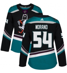 Women's Adidas Anaheim Ducks #54 Antoine Morand Authentic Black Teal Third NHL Jersey