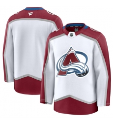 Men's Colorado Avalanche Blank White 2024-25 Away Stitched Jersey