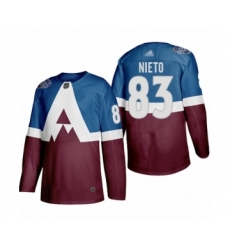 Men's Colorado Avalanche #83 Matt Nieto Authentic Burgundy Blue 2020 Stadium Series Hockey Jersey