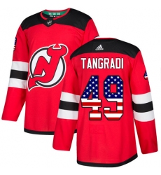 Youth Adidas New Jersey Devils #49 Eric Tangradi Authentic Red USA Flag Fashion NHL Jersey