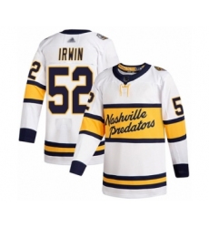 Men's Nashville Predators #52 Matt Irwin Authentic White 2020 Winter Classic Hockey Jersey