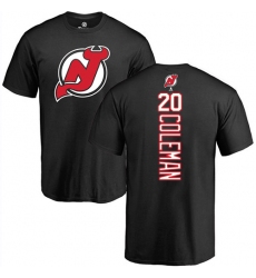 NHL Adidas New Jersey Devils #20 Blake Coleman Black Backer T-Shirt