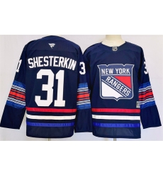 Men's New York Rangers #31 Igor Shesterkin Navy 2024-25 Stitched Jersey