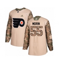 Youth Philadelphia Flyers #55 Samuel Morin Authentic Camo Veterans Day Practice Hockey Jersey