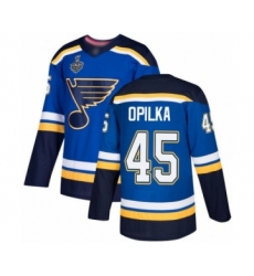 Men's St. Louis Blues #45 Luke Opilka Authentic Royal Blue Home 2019 Stanley Cup Final Bound Hockey Jersey