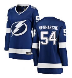 Women's Tampa Bay Lightning #54 Carter Verhaeghe Fanatics Branded Royal Blue Home Breakaway NHL Jersey