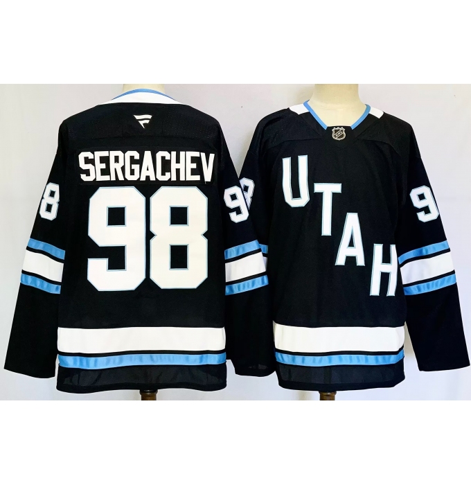 Men's Utah Hockey Club #98 Mikhail Sergachev Navy 2024-25 Stitched Jersey