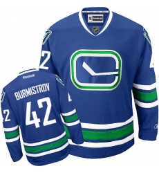 Men's Reebok Vancouver Canucks #42 Alex Burmistrov Authentic Royal Blue Third NHL Jersey