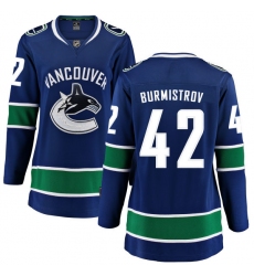 Women's Vancouver Canucks #42 Alex Burmistrov Fanatics Branded Blue Home Breakaway NHL Jersey