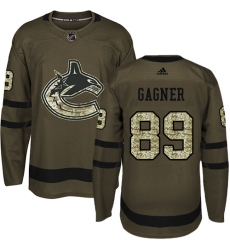 Youth Adidas Vancouver Canucks #89 Sam Gagner Authentic Green Salute to Service NHL Jersey