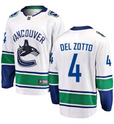 Men's Vancouver Canucks #4 Michael Del Zotto Fanatics Branded White Away Breakaway NHL Jersey