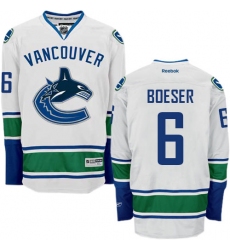 Women's Reebok Vancouver Canucks #6 Brock Boeser Authentic White Away NHL Jersey