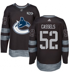 Men's Adidas Vancouver Canucks #52 Cole Cassels Authentic Black 1917-2017 100th Anniversary NHL Jersey