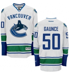 Men's Reebok Vancouver Canucks #50 Brendan Gaunce Authentic White Away NHL Jersey