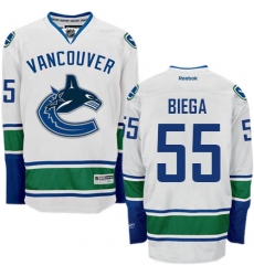 Women's Reebok Vancouver Canucks #55 Alex Biega Authentic White Away NHL Jersey