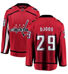 Youth Washington Capitals #29 Christian Djoos Fanatics Branded Red Home Breakaway NHL Jersey