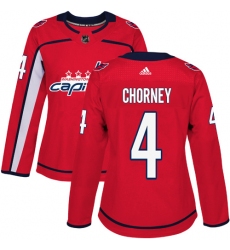 Women's Adidas Washington Capitals #4 Taylor Chorney Premier Red Home NHL Jersey