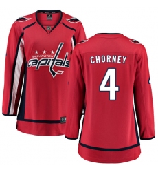 Women's Washington Capitals #4 Taylor Chorney Fanatics Branded Red Home Breakaway NHL Jersey