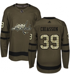 Men's Adidas Washington Capitals #39 Alex Chiasson Authentic Green Salute to Service NHL Jersey