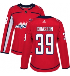 Women's Adidas Washington Capitals #39 Alex Chiasson Authentic Red Home NHL Jersey