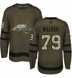 Men's Adidas Washington Capitals #79 Nathan Walker Authentic Green Salute to Service NHL Jersey