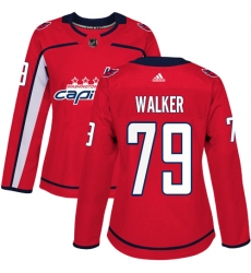 Women's Adidas Washington Capitals #79 Nathan Walker Authentic Red Home NHL Jersey