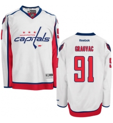 Men's Reebok Washington Capitals #91 Tyler Graovac Authentic White Away NHL Jersey