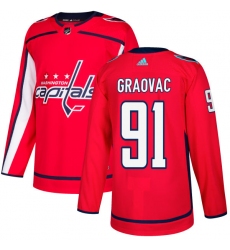 Youth Adidas Washington Capitals #91 Tyler Graovac Authentic Red Home NHL Jersey