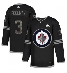 Men's Adidas Winnipeg Jets #3 Tucker Poolman Black Authentic Classic Stitched NHL Jersey