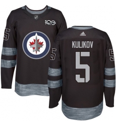 Men's Adidas Winnipeg Jets #5 Dmitry Kulikov Premier Black 1917-2017 100th Anniversary NHL Jersey