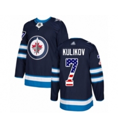 Men's Winnipeg Jets #7 Dmitry Kulikov Authentic Navy Blue USA Flag Fashion Hockey Jersey