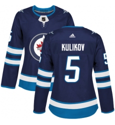 Women's Adidas Winnipeg Jets #5 Dmitry Kulikov Premier Navy Blue Home NHL Jersey